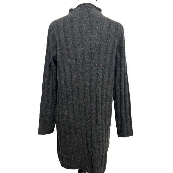 Madewell Coal Gray DONEGAL Rolled Mock Neck Wool Blend Sweater Dress. Small - Picture 3 of 9